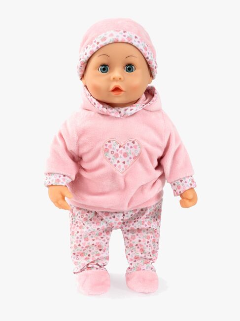 Bayer Design First Words  Interaktiv Dukke 38cm, Rosa Blomster
