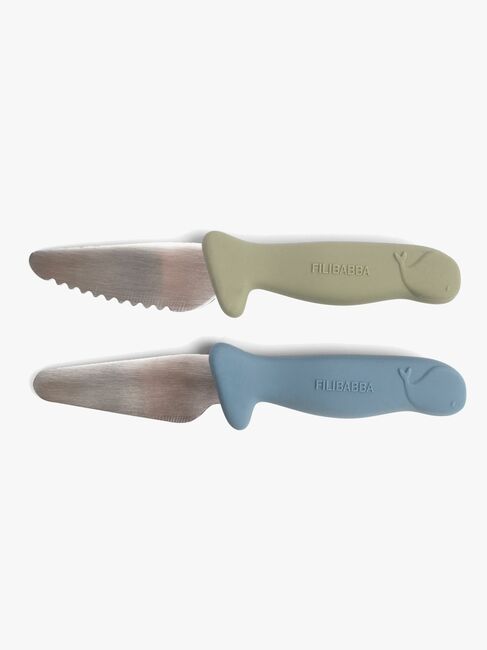 FILIBABBA Knivsett for Barn 2-Pakk, Powder Blue/Green