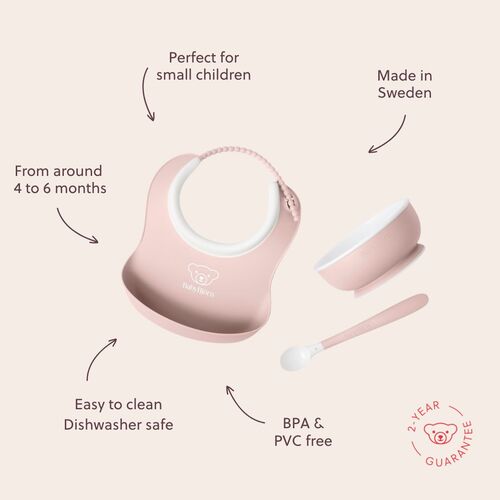 BabyBjörn Matsett 3 Deler, Blekrosa