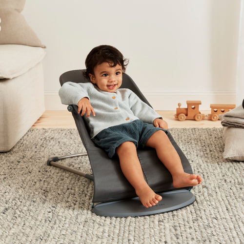 BabyBjörn Bliss Vippestol Vevet Klassisk Quilt, Antrasitt