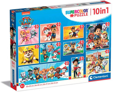 Clementoni Super Color Paw Patrol Puslespill 10-i-1