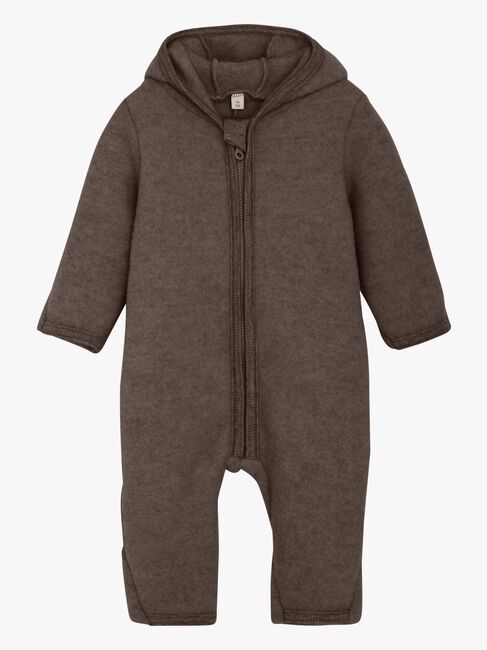 Huttelihut Vinterdress Merinoull med Ører, Brown Melange