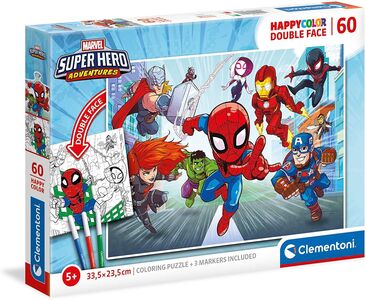 Marvel Super Hero Puslespill og Fargelegging, 60 Biter