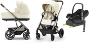 Cybex BALIOS S Lux Duovogn inkl. Maxi-Cosi CabrioFix & Base, Seashell Beige/Taupe
