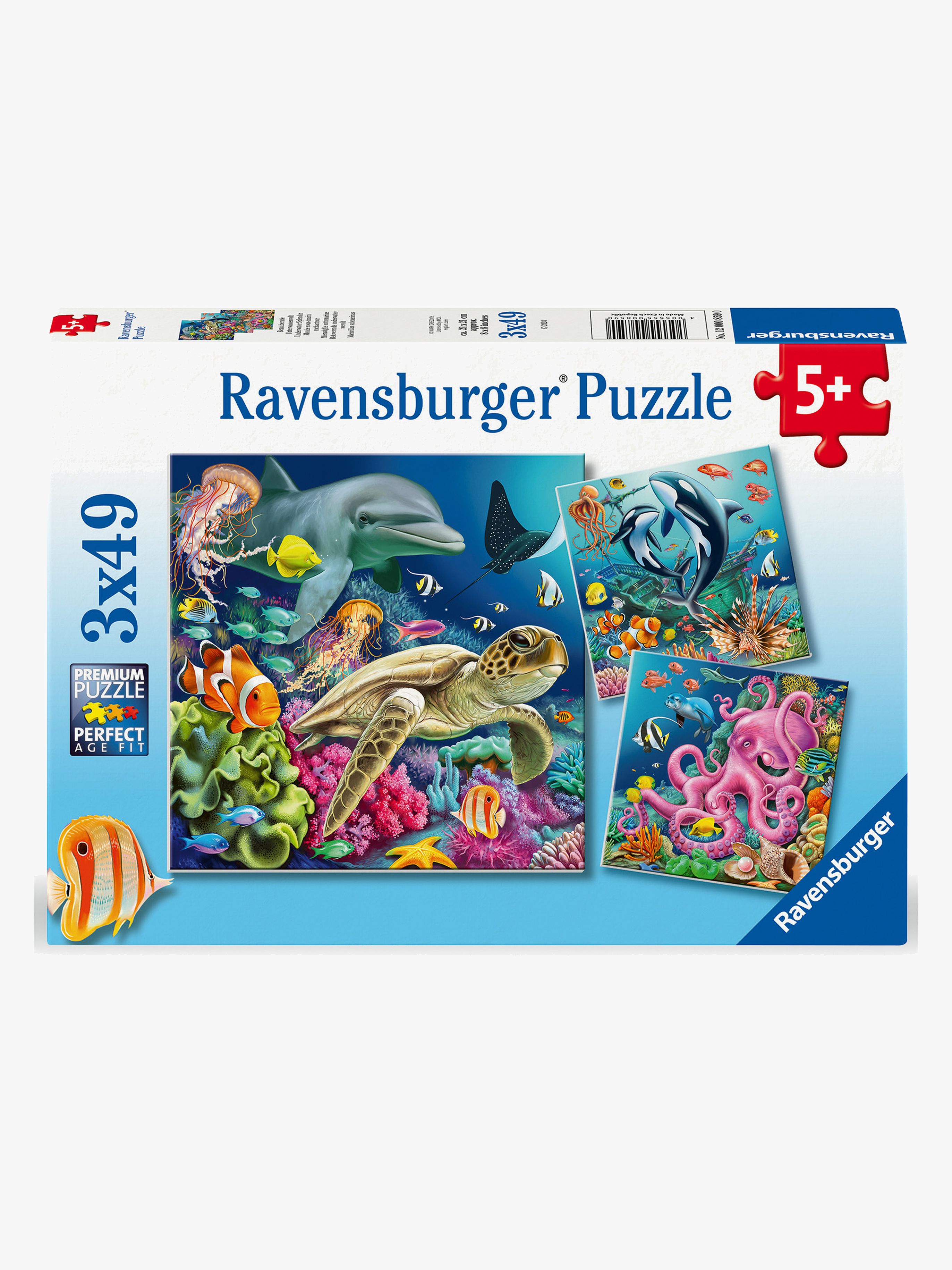 Ravensburger Puslespill Under Water 3x49 Brikker - Barnepuslespill