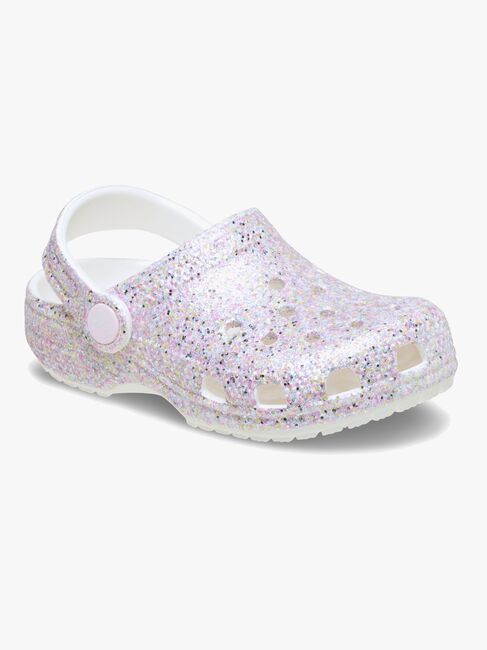 Crocs Classic Fantasy Glitter Kids Sandaler, White