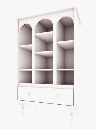 Wood Luck Babushka Bokhylle, Hvit