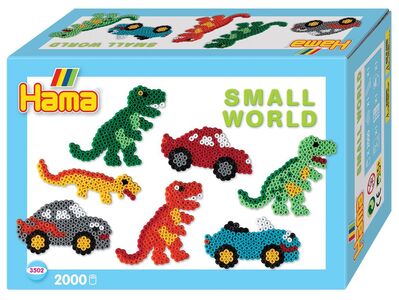Hama Midi Perler Gaveeske Small World Dino Cars 2000 stk