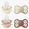 BIBS Supreme Smokk 4-Pakk Silikon Stl 2, Ivory/Vanilla/Blush/Woodchuck