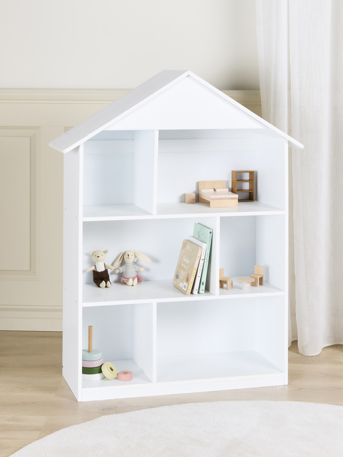 Alice & Fox POLLY Bokhylle & Dukkehus, Hvit