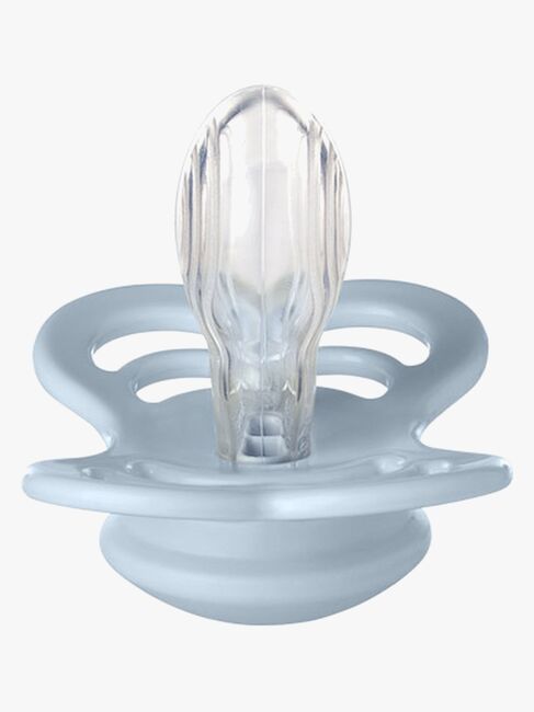 BIBS Supreme Smokk 2-pack Silikon Str 1, Iron/Baby Blue