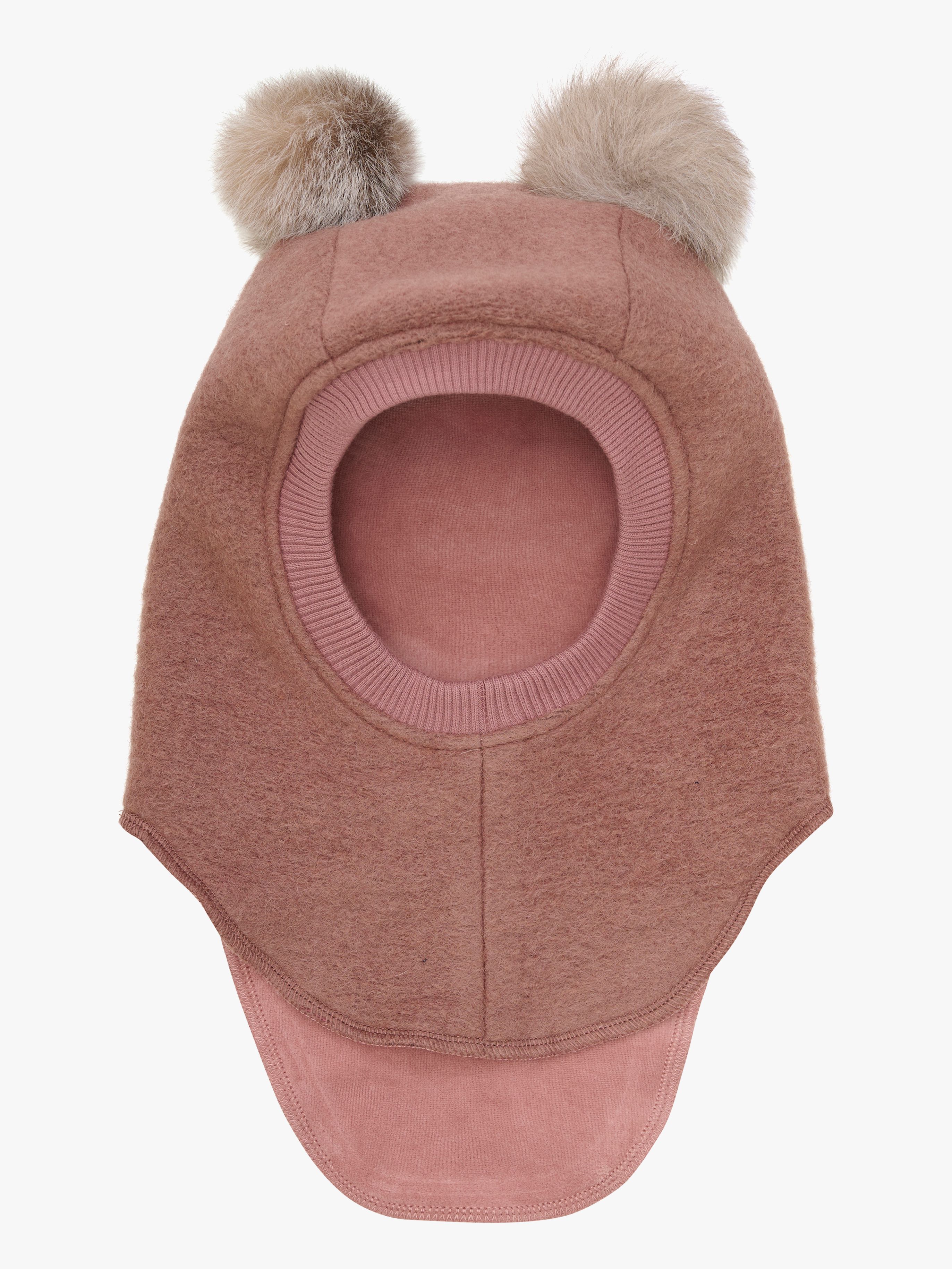 Huttelihut Balaklava Merinoull med Dusker, Burlwood, 48 - Balaclavas - Polyester,Ull