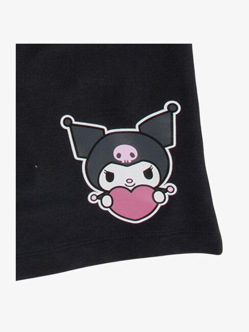 Hello Kitty Kuromi T-skjorte & Shorts Sett, Hvit