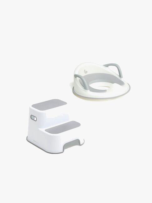 Beemoo CARE Assist Toalettsete & Skammel, White/Grey