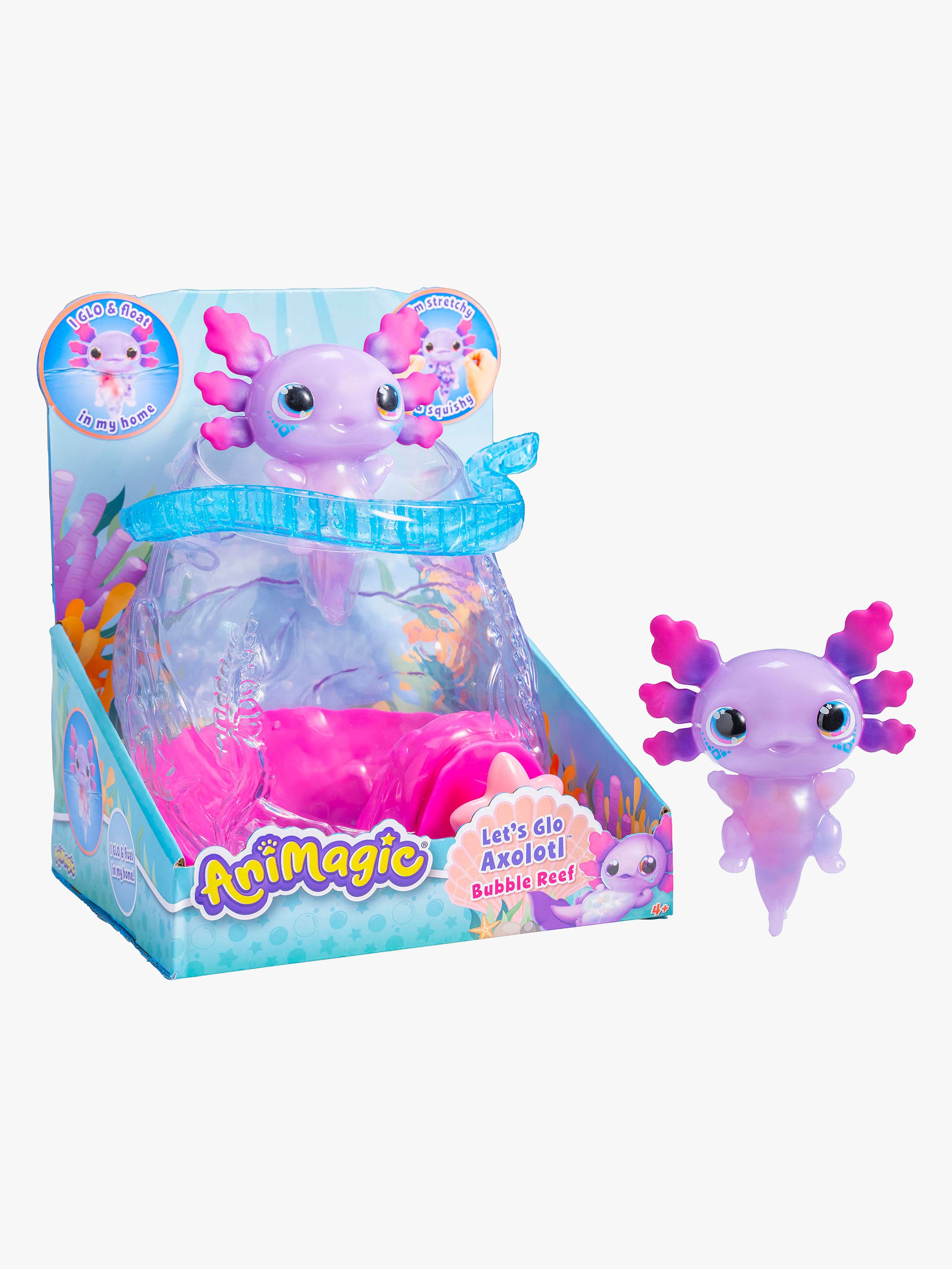 Animagic Let's Glo Axolotl Bubble Reff Vannleketøy - Øvrig - Plast
