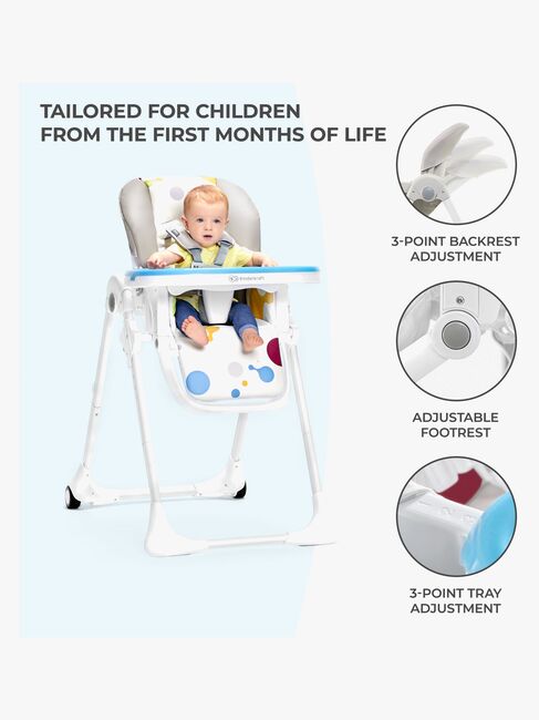 Kinderkraft Høy Stol Yummy, Grey