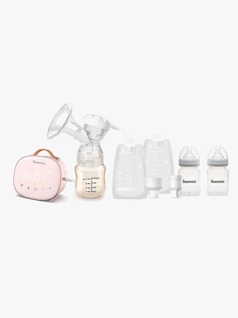 Beemoo CARE Single Elektrisk Brystpumpe inkl. Brystmelkposer & Brystmelkflaske 180 ml 2-pack