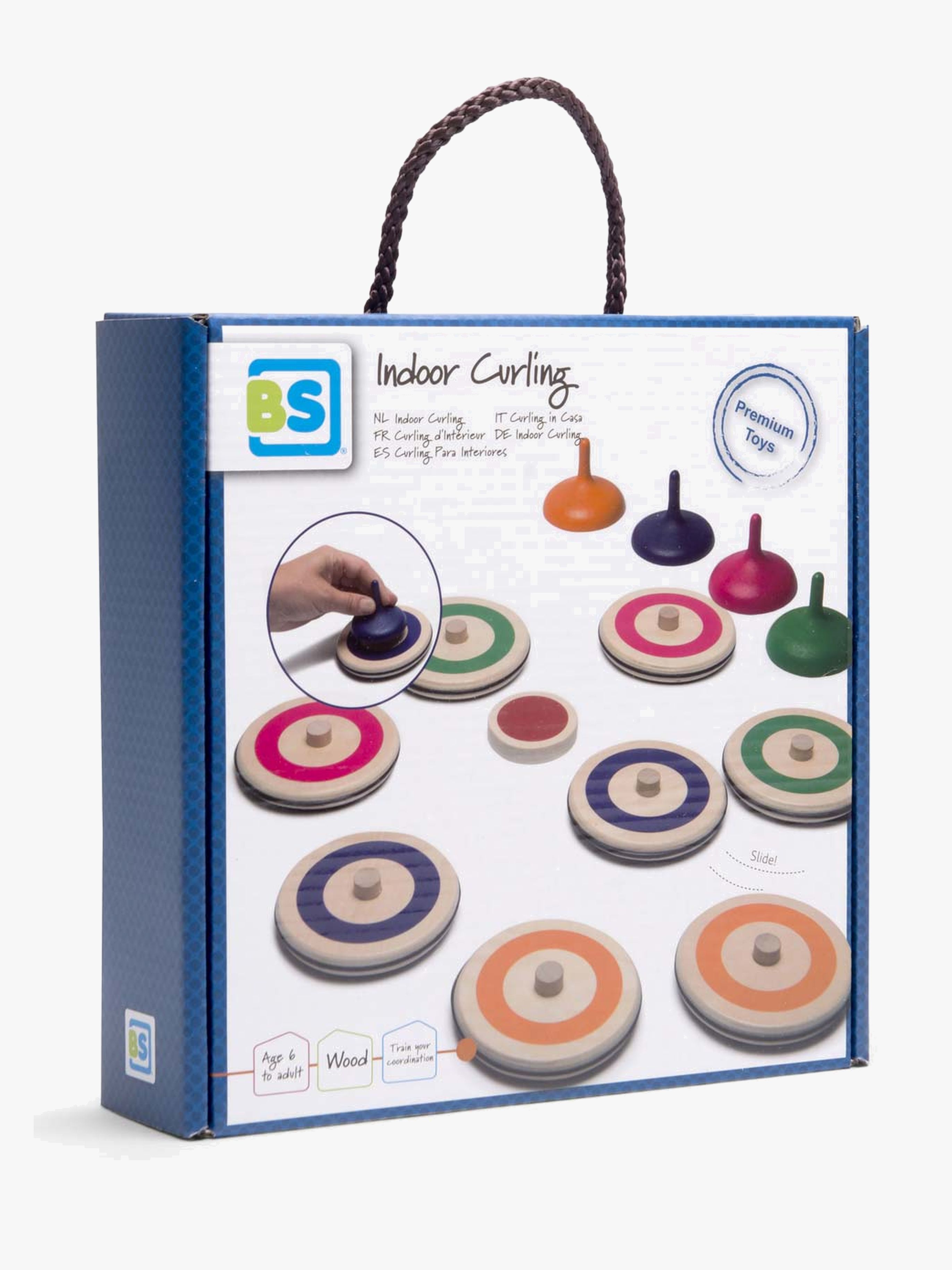BS GA337 - Gioco Da Tavolo Curling Per Interni - Pietre In Legno Per 2-4 Giocatori, Adatto A Pavimenti In Legno E Laminato - 5