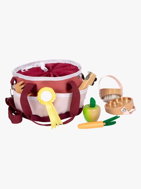 Lite fotpleiesett for hobbyhest, rød