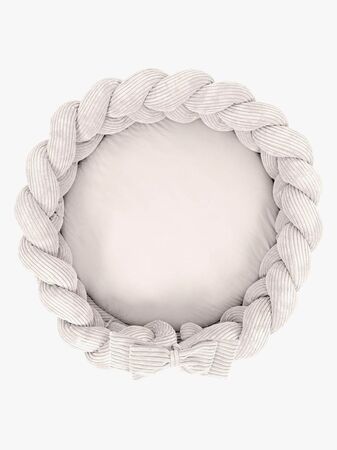 MeowBaby Aesthetic Babynest med Flettet Beskyttelse & Leketeppe, Ecru