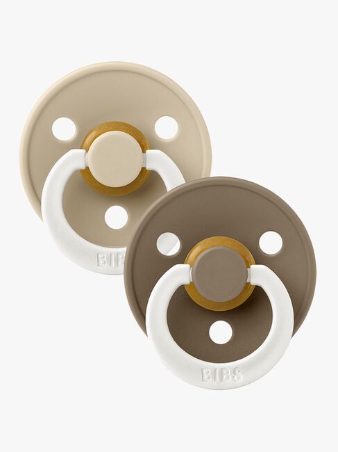 BIBS Smokk Colour 2-pack Lateks Størrelse 2, Vanilla Glow/Dark Oak Glow