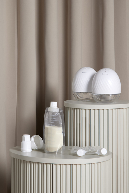 Beemoo CARE Wearable Elektrisk Brystpumpe Dobbel inkl. Brystmelkposer 180 ml 30-pack