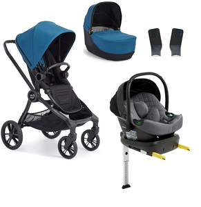 Baby Jogger City Sights Duovogn inkl. Beemoo Route Babybilstol & Base, Deep Teal/Mineral Grey