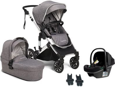 Beemoo Maxi 4 Duovogn Inkl. Beemoo Route i-Size Babybilstol, Grey Silver/Black Stone