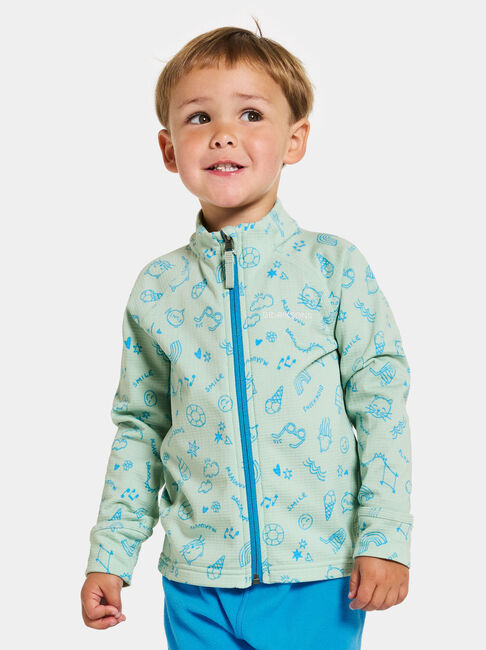 Didriksons Jadis Genser med Glidelås, Doodle Pale Mint