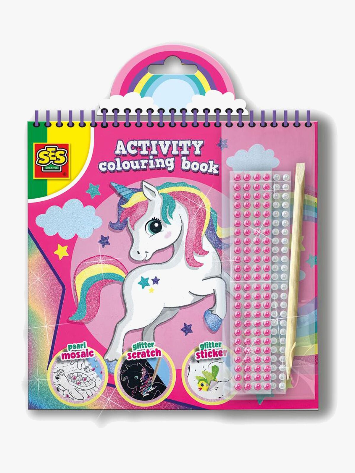 SES Creative Hobbybok Glitter Enhjørning