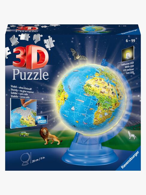 Ravensburger 3D-puslespill Nattlampe Globus 180 Deler