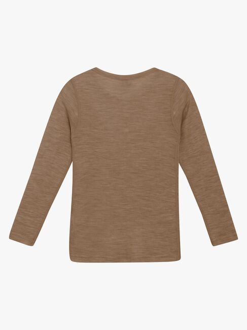 CeLaVi Topp med Lange Ermer Merinoull, Cocoa Creme