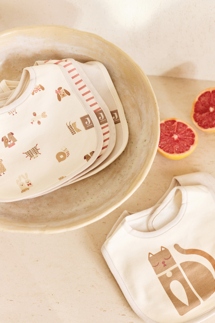 Jollein Bandana Tøysmekke Vanntett 5-Pakk, Animal Friends