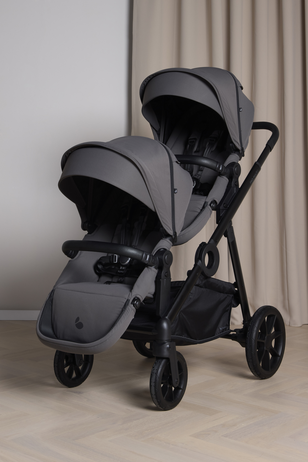Beemoo Pro Multi 2 Søskenvogn, Mocha Grey