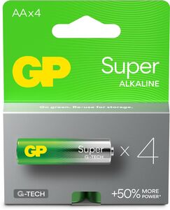 GP Super Alkaline G-TECH AA/LR6 Batterier 4-Pack