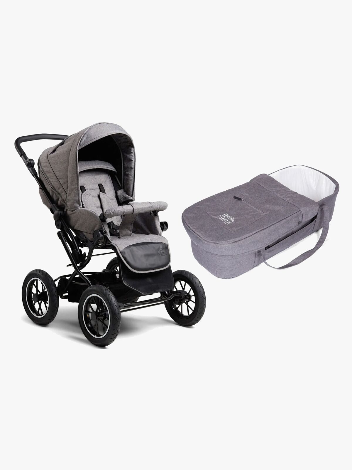 Petite Chérie Solide+ Kombivogn, Dark Grey/Grey Melange