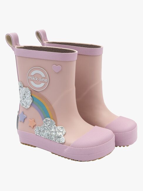 Mikk-Line Barefoot Rainbow Gummistøvler, Adobe Rose
