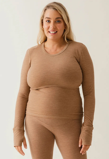 Boob Merinoull Ammetopp, Brown Melange