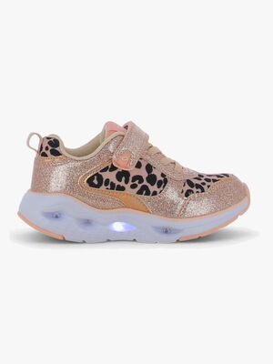 Leaf  Blinkende Sneakers, Leopard/Pink