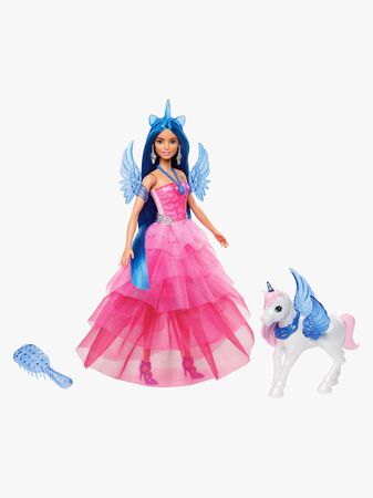 Barbie Sapphire Dukke med Blått Hår & Enhjørning