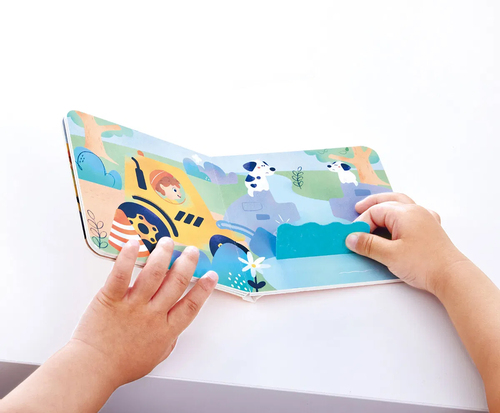 Hape Eventyrbok med Lekesett The Buzzing Bulldozer