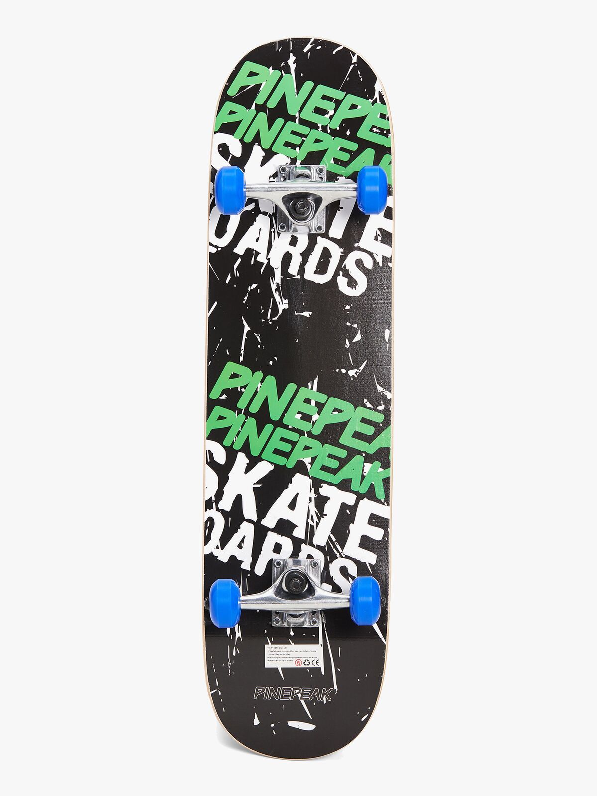 Pinepeak Skateboard, Svart/Grønn