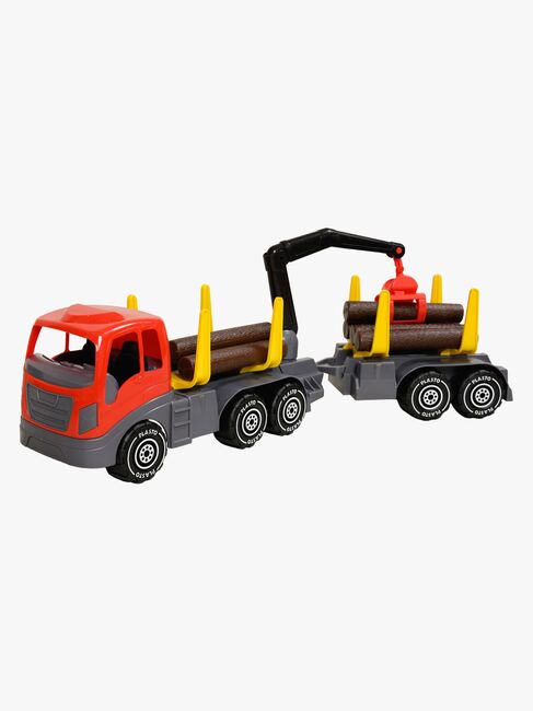 Plasto Tømmerbil med Grapp, Tilhenger & Tømmer 74 cm