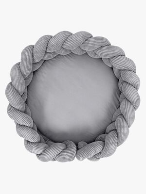 MeowBaby Aesthetic Babynest med Flettet Beskyttelse & Leketeppe, Grey