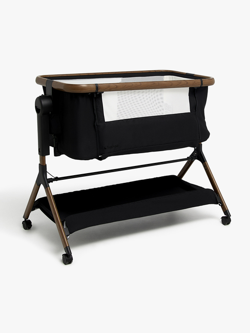 Beemoo CARE Luna Bedside Crib, Black/Ebony Oak