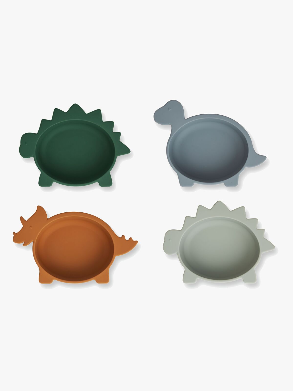 LIEWOOD Iggy Dino Skåler Silikon 4-Pack, Blue Multi