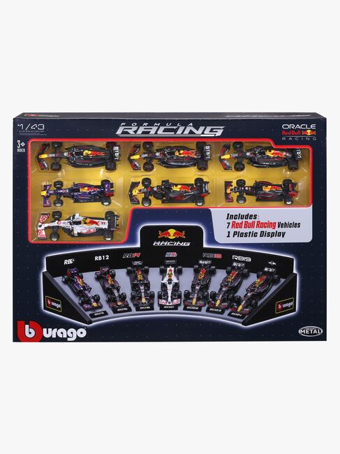 Bburago F1 Red Bull Deluxe Gavesett med Biler & Display 1:43