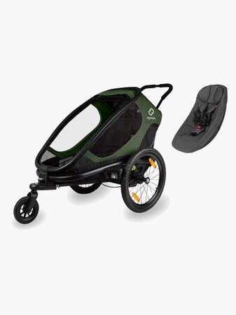 Hamax Outback ONE Sykkelvogn inkl. Babysete, Green/Black