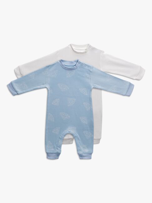 Tiny Treasure Maxime Jumpsuit 2-Pack, Baby Blue