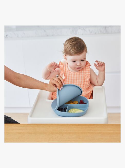 b.box Tallerken med Lokk Silikon, Ocean